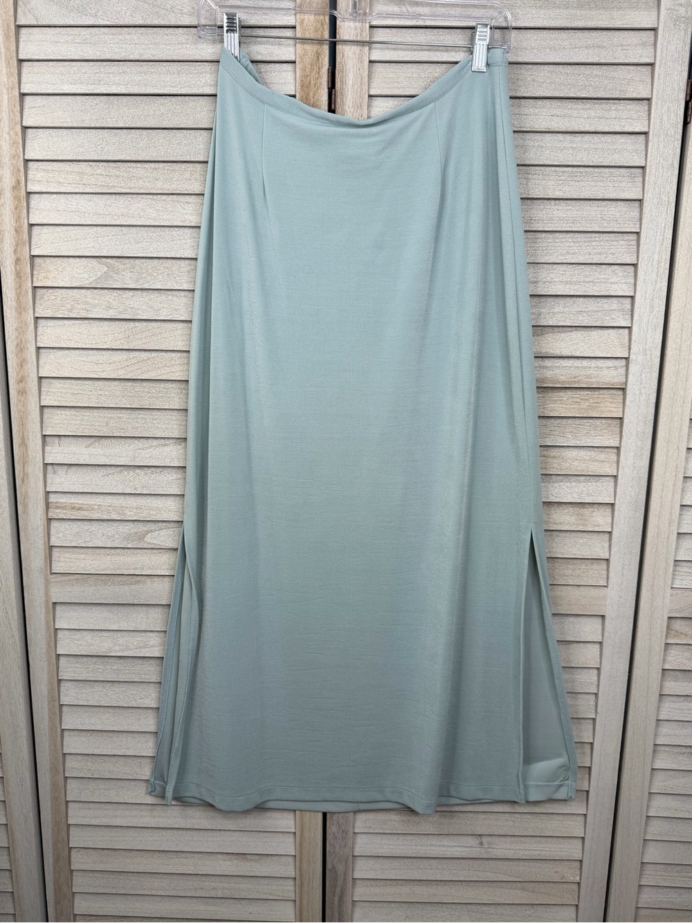 WILLI SMITH COLLECTION Vintage 90's Pull On A-Line Maxi Skirt Aqua Blue-L